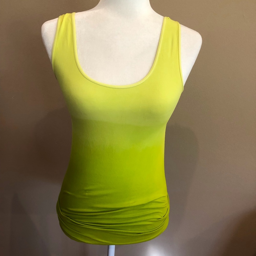 Tees By Tina Yellow and Green Ombré Tank Top, One Size